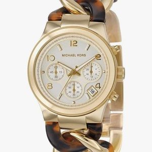 Michael Kors Collection Women's MK4222 Chain Watch Gold/Tortoise Watch